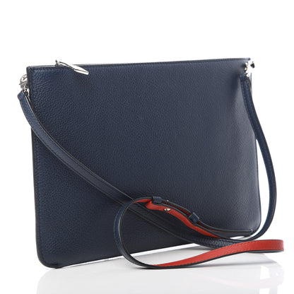 Christian Louboutin Calfskin Star Studded Loubiclutch Crossbody Clutch Navy 3 of 12