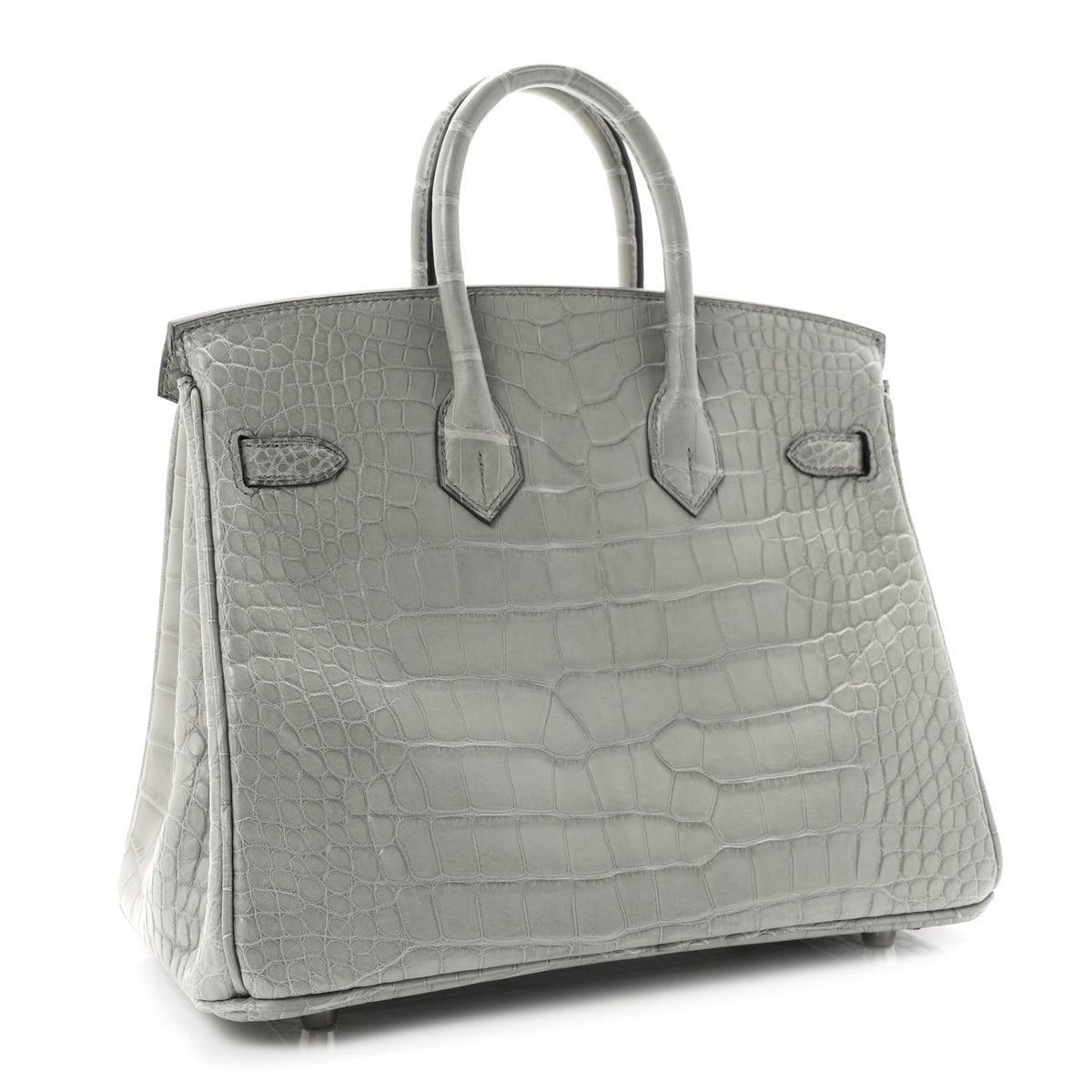 Hermes Matte Alligator Birkin 25 Gris Ciment 3 of 11