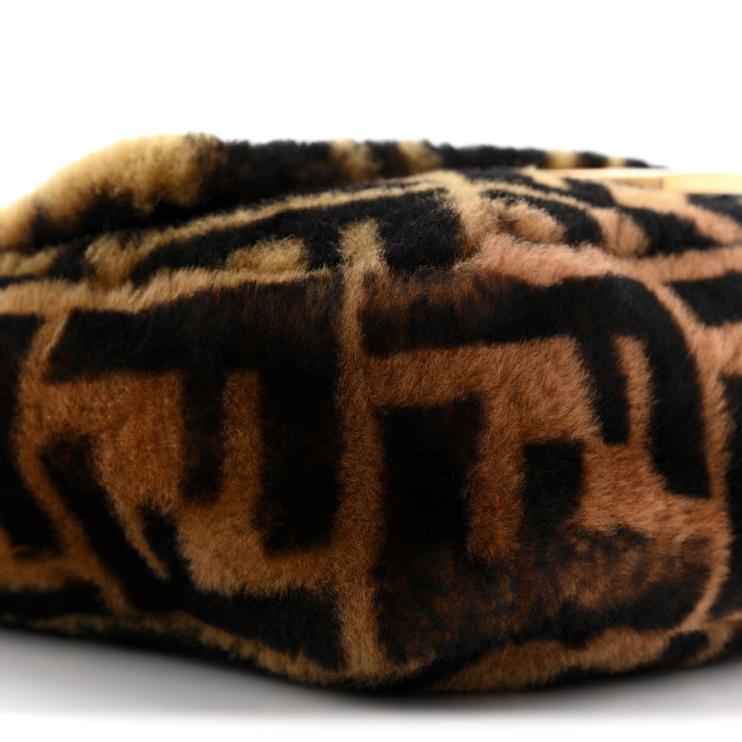 Shearling Vitello Dolce Macro FF 1974 Baguette Tobacco Black