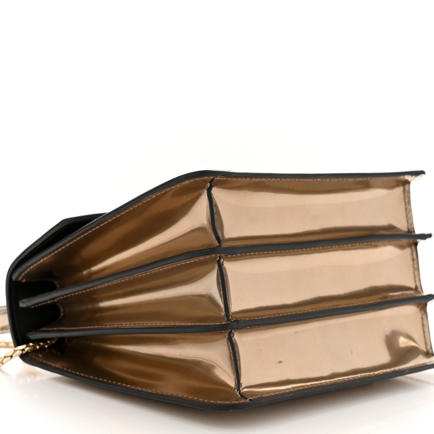 Metallic Calfskin Serpenti Forever Top Handle Bronze