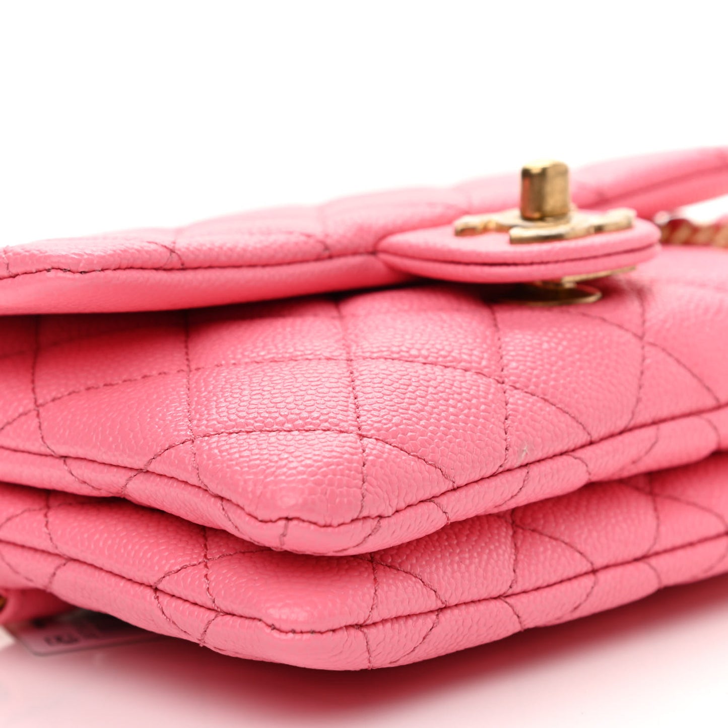 Shiny Caviar Pick Me Up Flap Belt Bag Pink