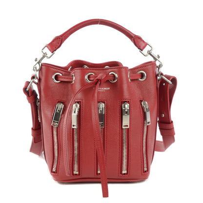 Saint Laurent Sheepskin Small Emmanuelle Zip Bucket Bag Red 1 of 8