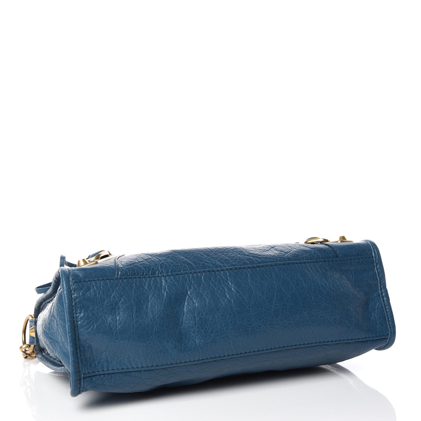 Agneau Arena Gold Metallic Edge Hardware S City Bleu Abysse