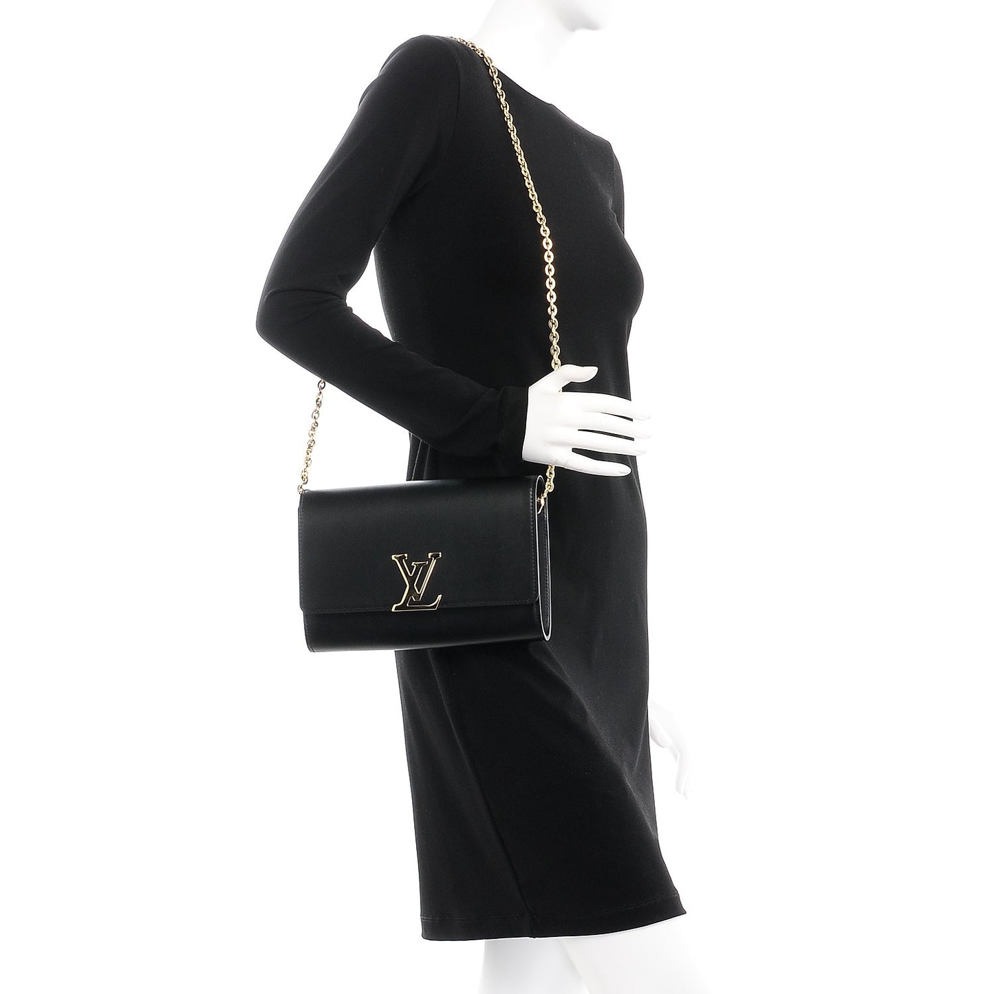 Calfskin Chain Louise GM Black