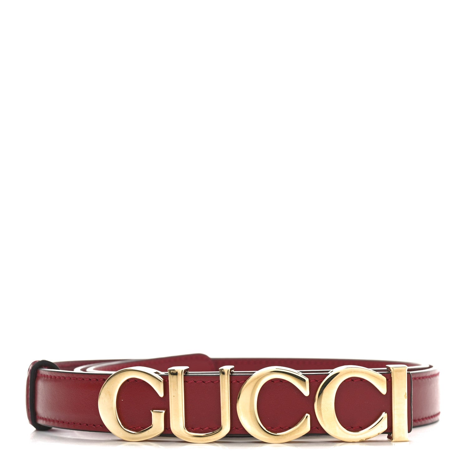 Gucci Plutone Calfskin Gucci Buckle 20mm Thin Belt 95 38 Rosso 1 of 4