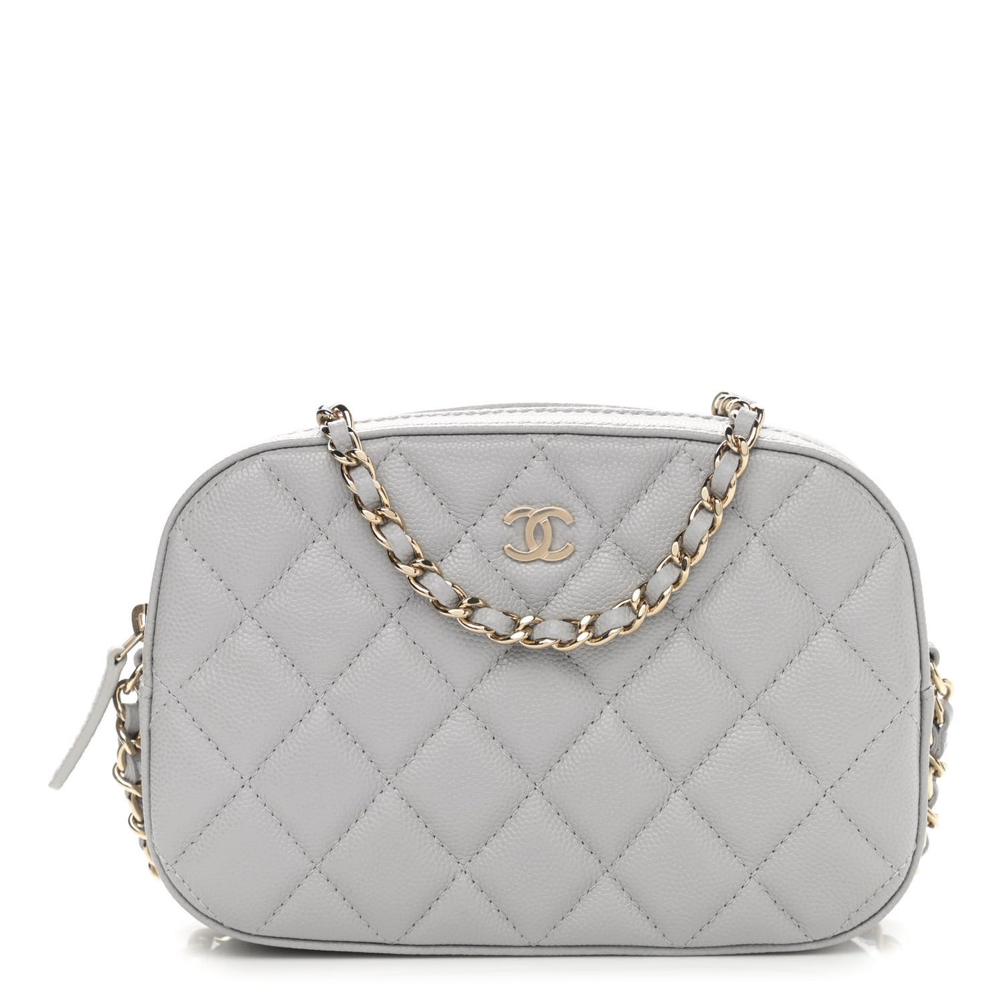 Caviar Quilted Camera Case Grey