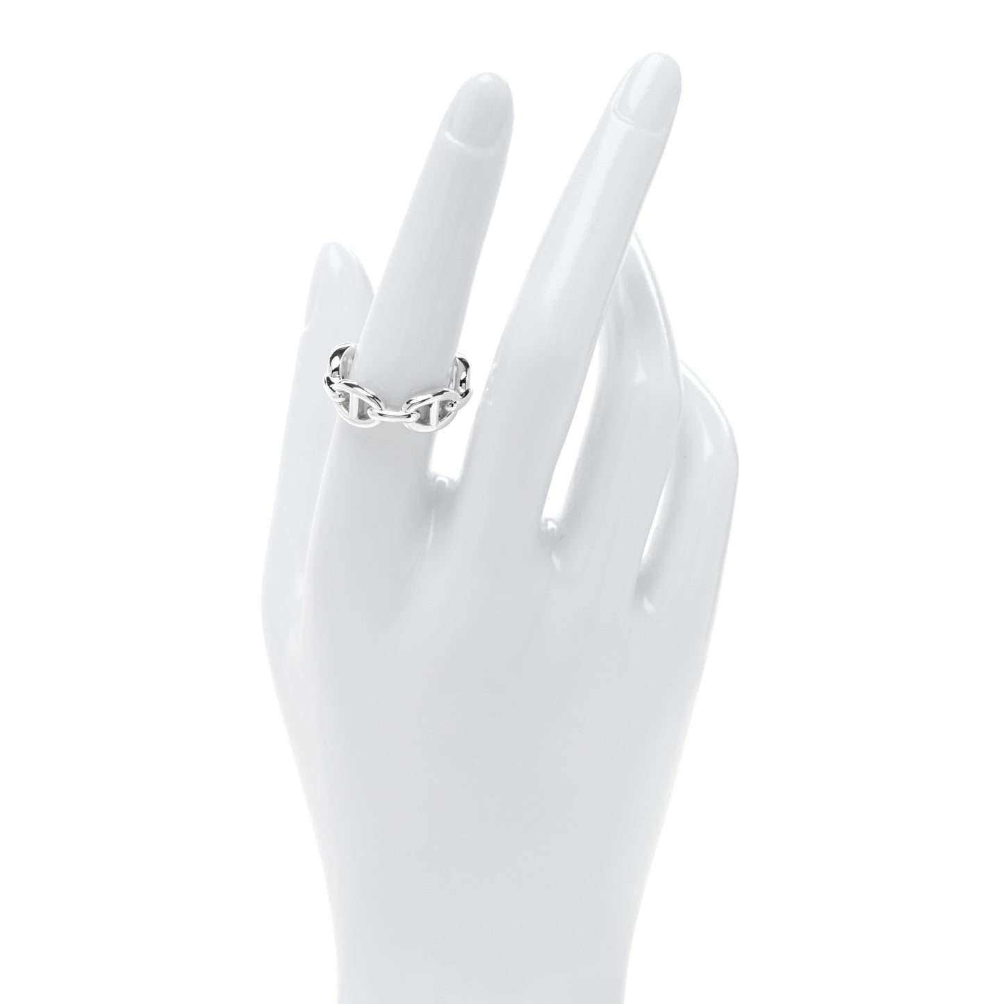 Sterling Silver PM Chaine d'Ancre Enchainee Band Ring 56 7.75