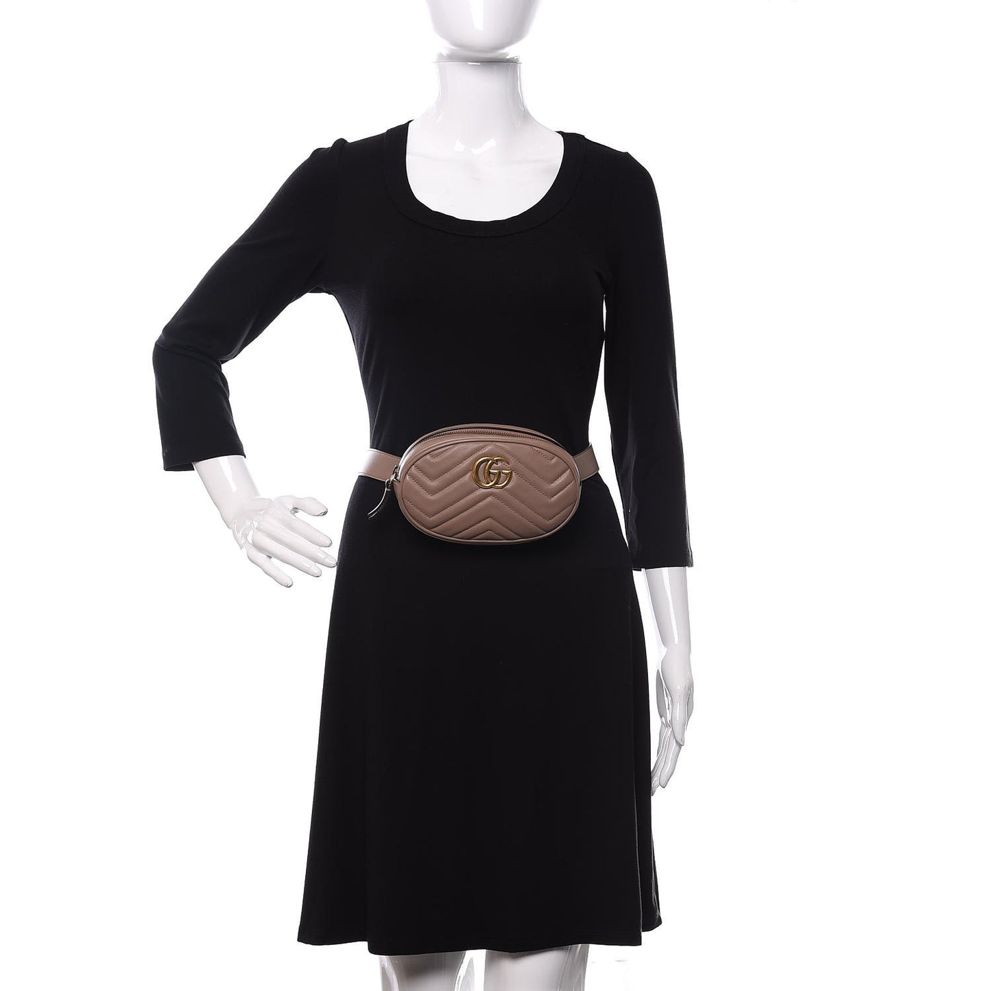 Calfskin Matelasse GG Marmont Belt Bag 95 38 Porcelain Rose