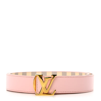 Louis Vuitton Damier Azur 30mm LV Initiales Reversible Belt 85 34 Pink 1 of 8