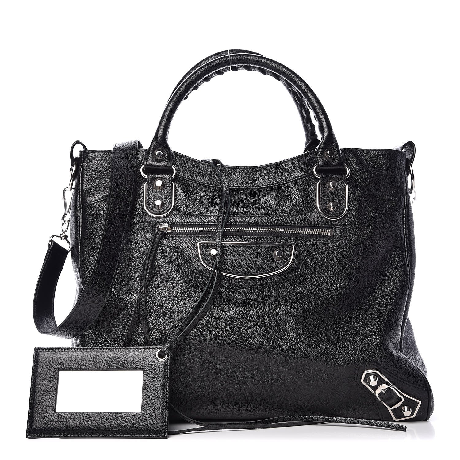 Balenciaga Chevre Silver Metallic Edge Hardware Velo Black 1 of 10