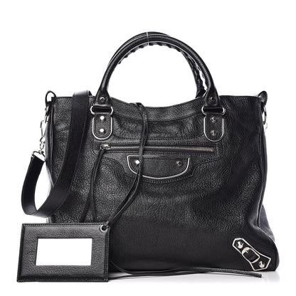 Balenciaga Chevre Silver Metallic Edge Hardware Velo Black 1 of 10