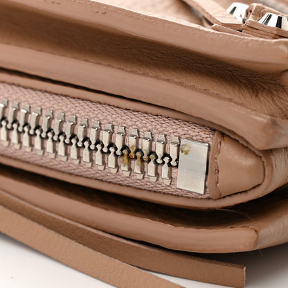 Balenciaga Veau Papier Classic Silver Hardware Triple XS Zip Around Crossbody Rose Des Sables 13 of 14