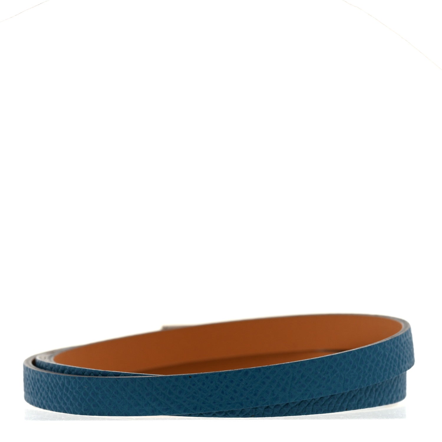 Hermes Epsom Hapi 3 MM Triple Tour Wrap Bracelet Bleu Izmir 3 of 5