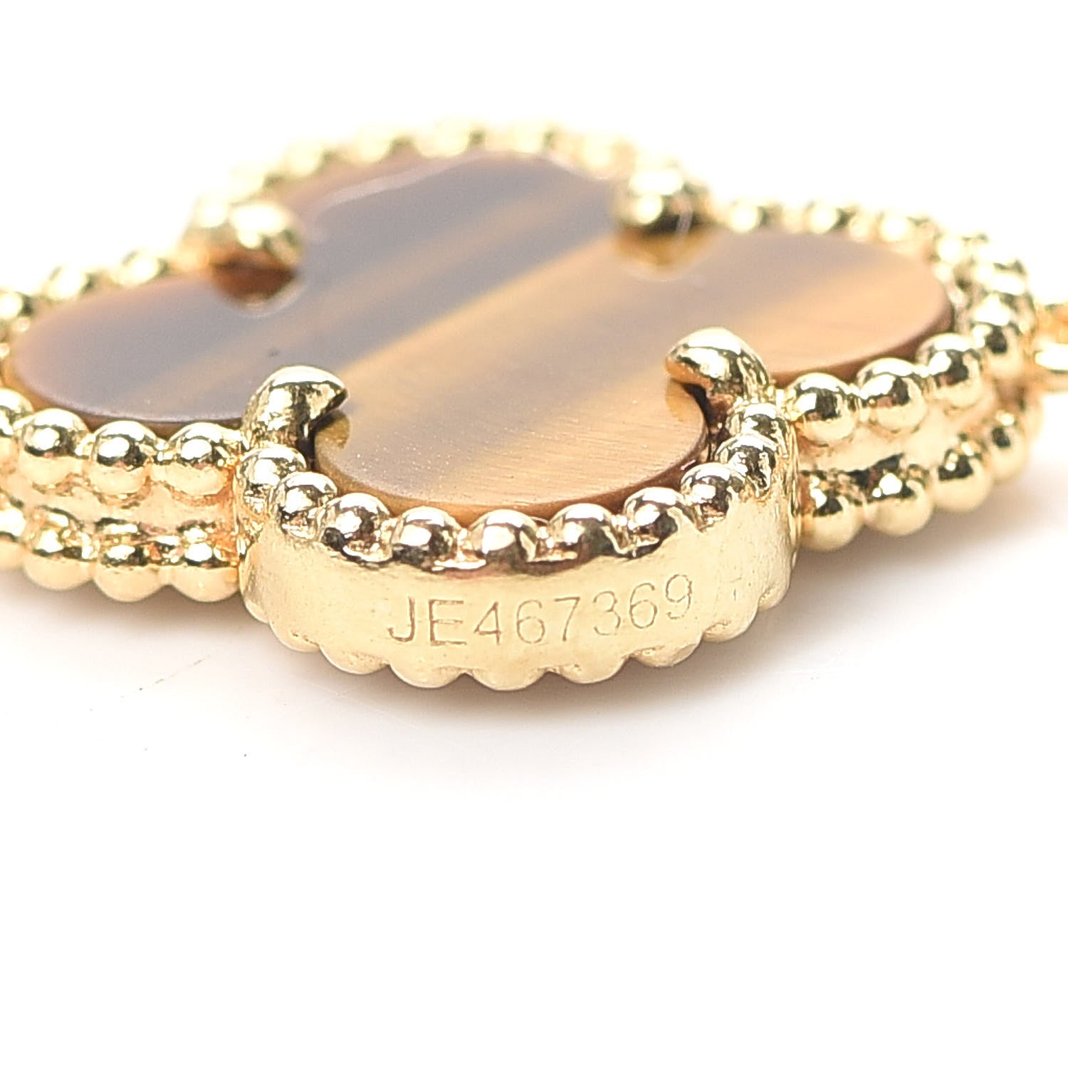 Van Cleef & Arpels 18K Yellow Gold Tiger Eye 5 Motifs Vintage Alhambra Bracelet 5 of 7