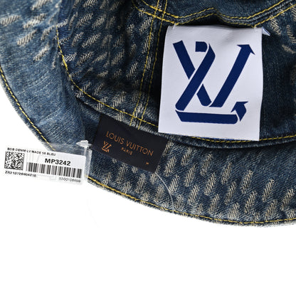Louis Vuitton x NIGO Monogram Denim LV Made Bucket Hat M Blue 8 of 8