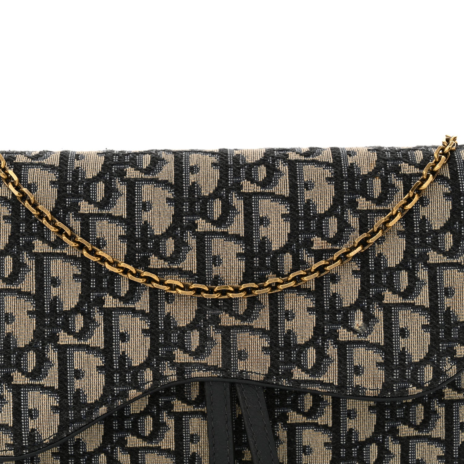 Christian Dior Oblique Saddle Chain Pouch Blue 8 of 17