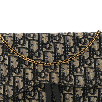 Christian Dior Oblique Saddle Chain Pouch Blue 8 of 17