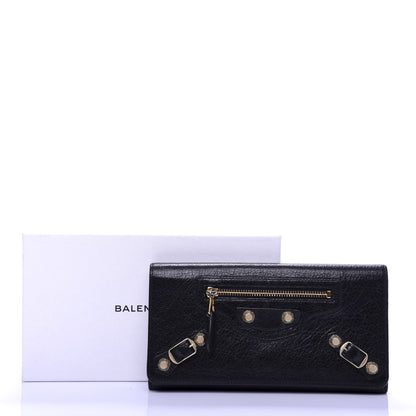 Balenciaga Agneau Giant 12 Gold Hardware Money Wallet Black 7 of 7