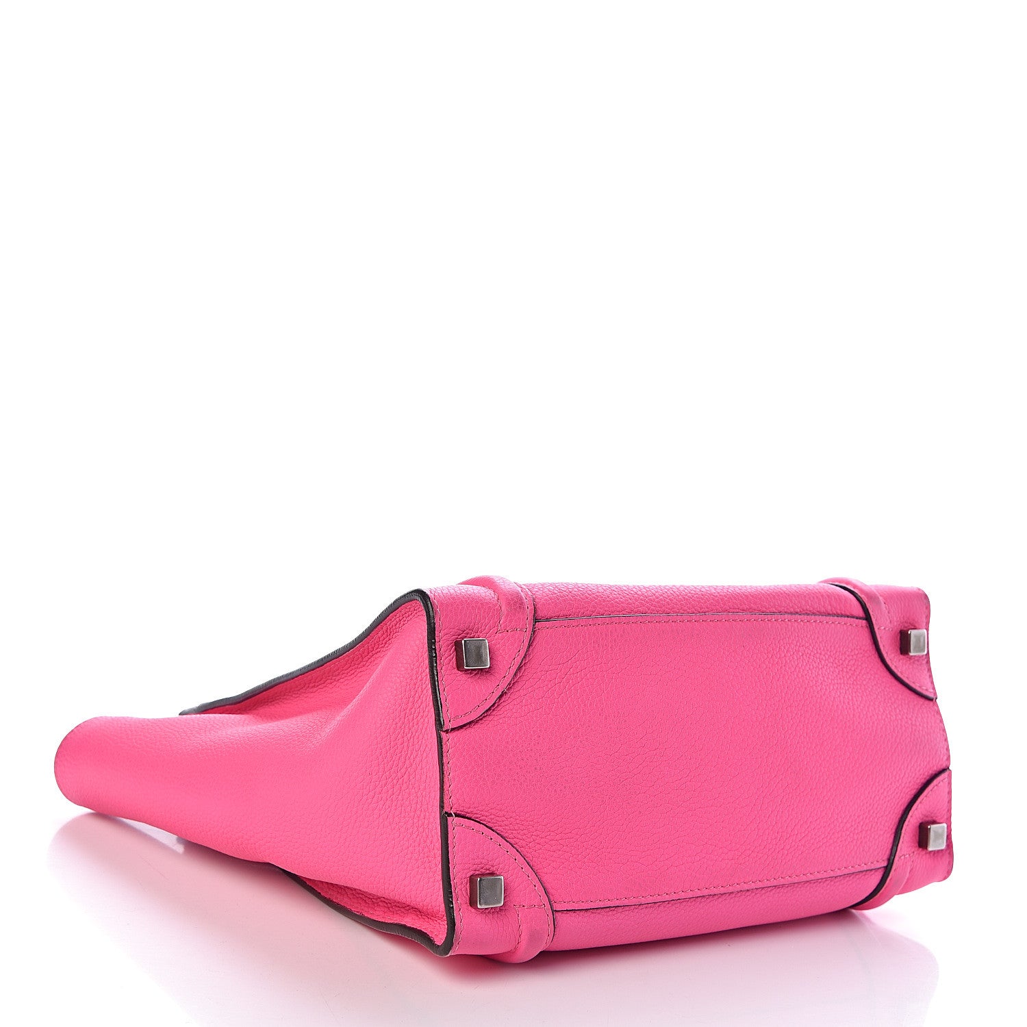 Celine Drummed Calfskin Micro Luggage Fluo Pink 4 of 12
