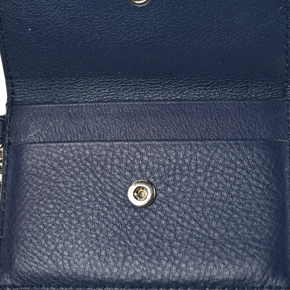 Jimmy Choo Calfskin Crystal Cheri Charm Case Wallet Navy Blue 6 of 9