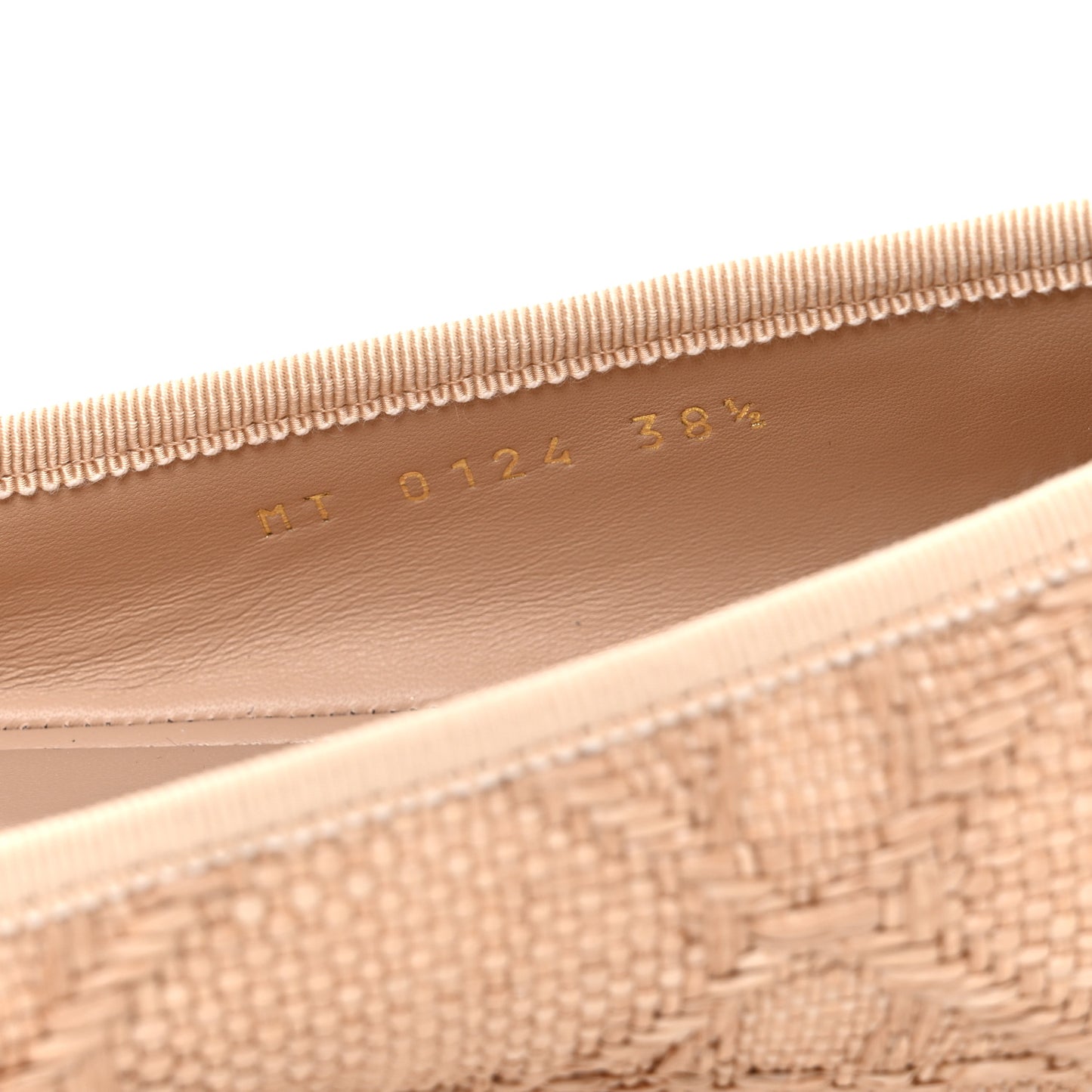 Raffia Cannage Ballet Flat 38.5 Straw