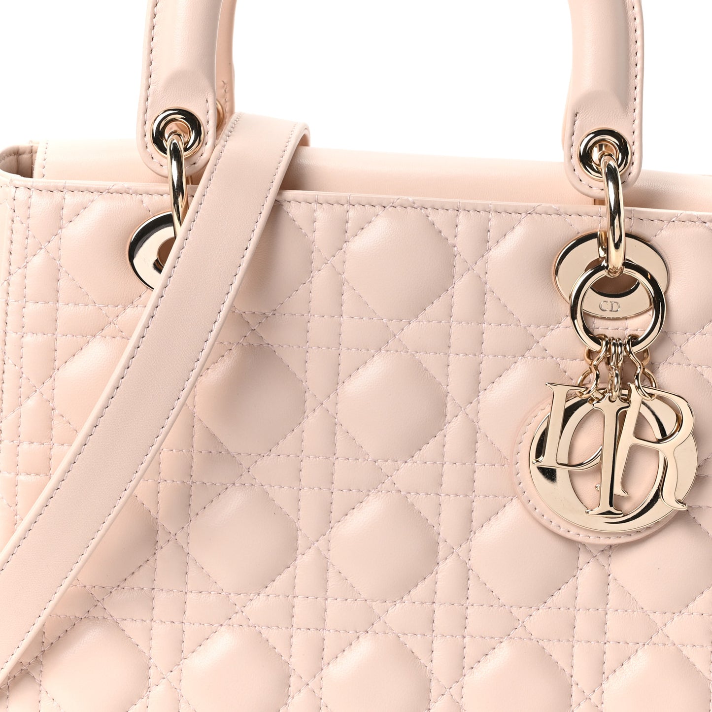 Lambskin Cannage Medium Lady Dior Light Pink