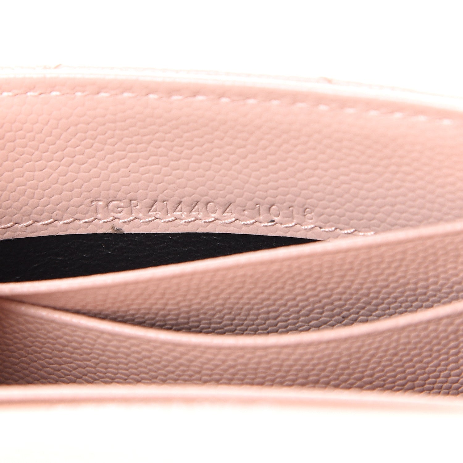 Saint Laurent Grain De Poudre Matelasse Chevron Small Monogram Envelope Wallet Pale Pink 6 of 12