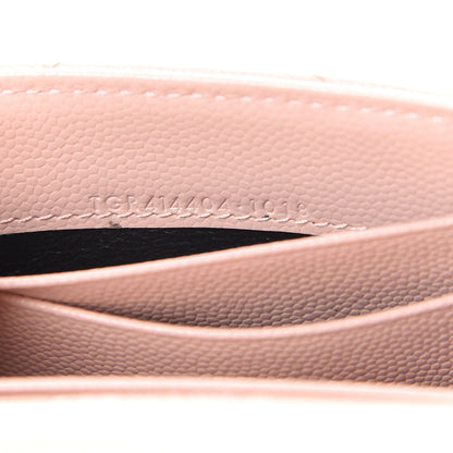 Saint Laurent Grain De Poudre Matelasse Chevron Small Monogram Envelope Wallet Pale Pink 6 of 12