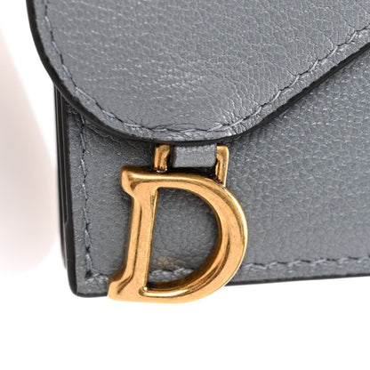 Christian Dior Goatskin Saddle Card Holder Sky Blue 9 of 11