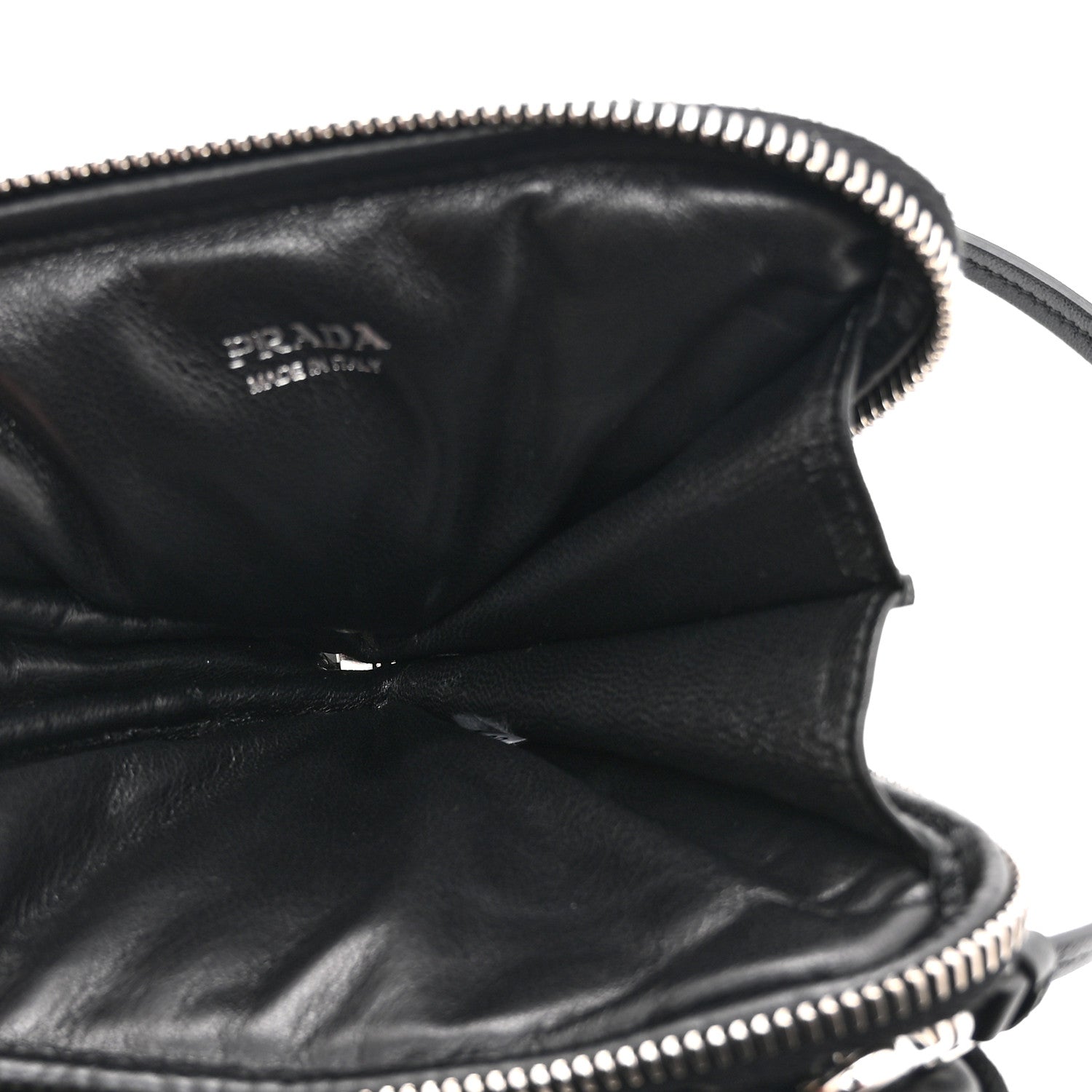 Prada Nappa Soft Padded Mini Triangle Crossbody Pouch Black 6 of 11