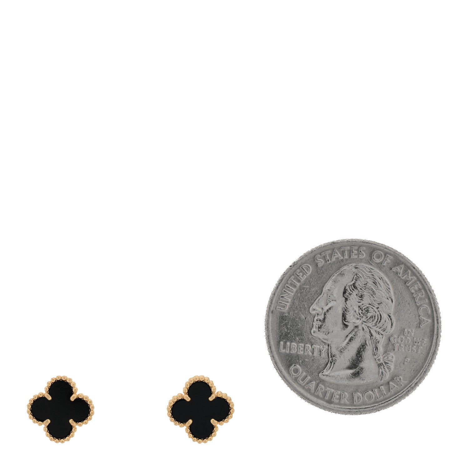 Van Cleef & Arpels 18K Yellow Gold Black Onyx Sweet Alhambra Earrings 2 of 5