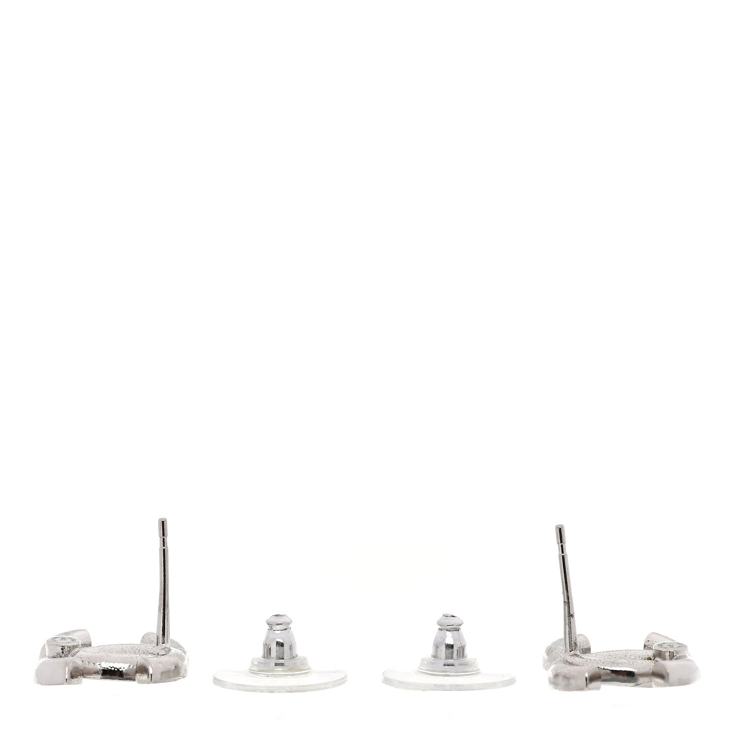 Chanel Crystal Palais Garnier CC Earrings Silver 3 of 5