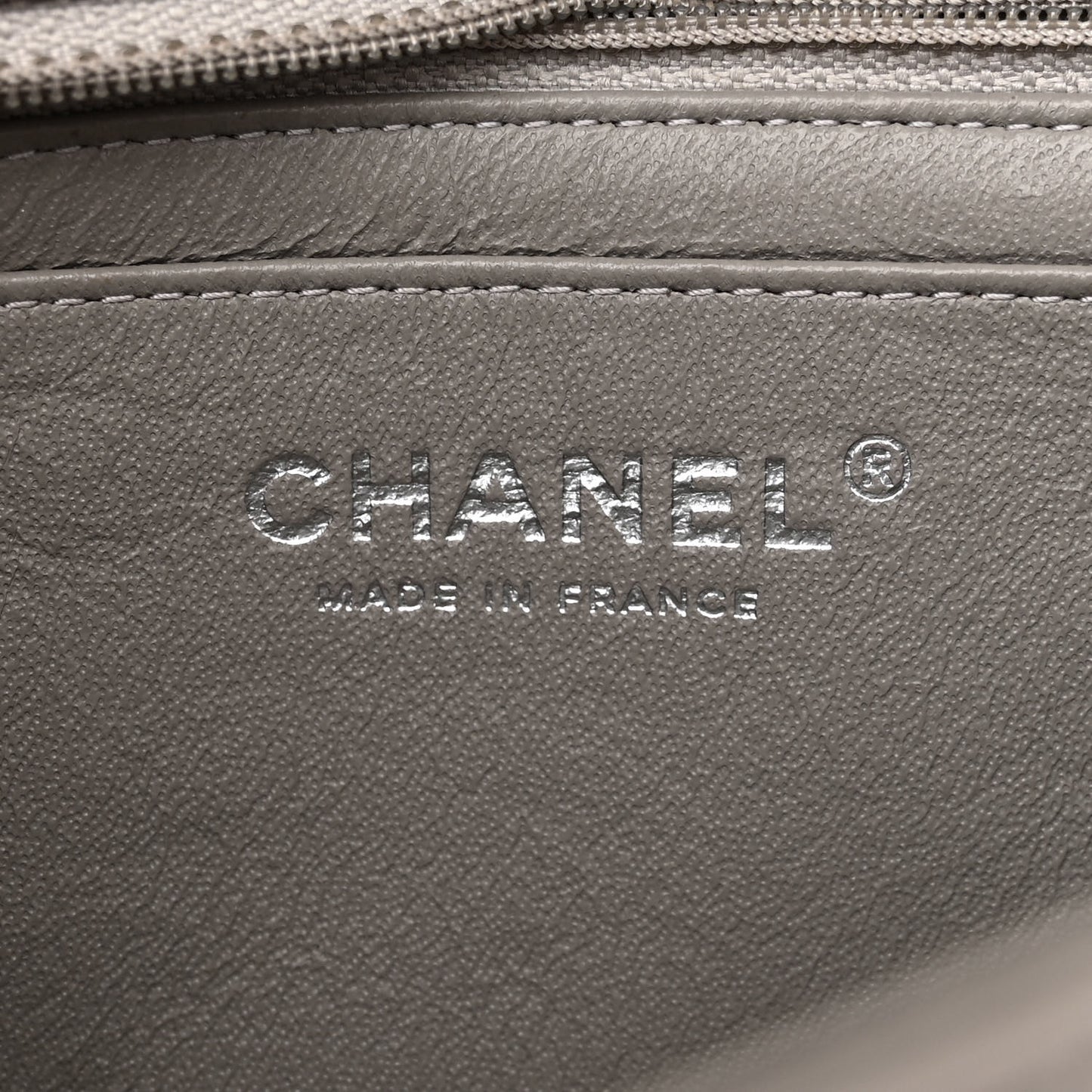 Lambskin Quilted Mini Rectangular Flap Grey