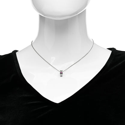 Louis Vuitton 18K White Gold Pink Sapphire Empreinte Pendant Necklace 2 of 6