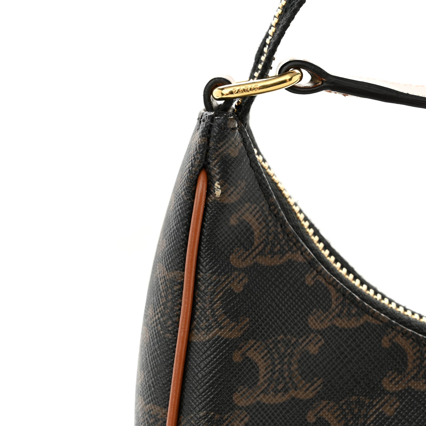 Triomphe Canvas Calfskin Ava Shoulder Bag Tan