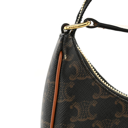 Celine Triomphe Canvas Calfskin Ava Shoulder Bag Tan 11 of 12