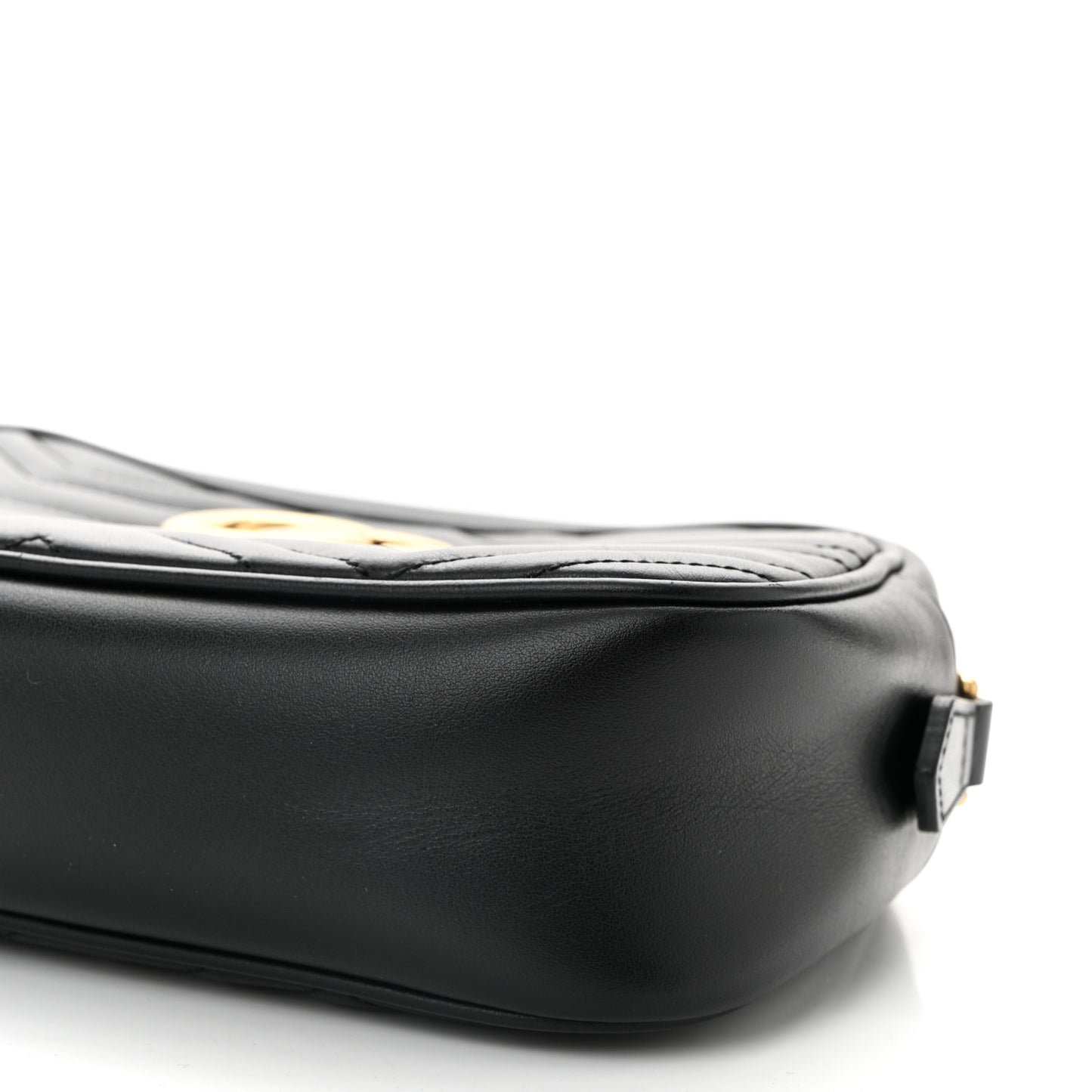 Calfskin Matelasse Small GG Marmont Chain Shoulder Bag Black