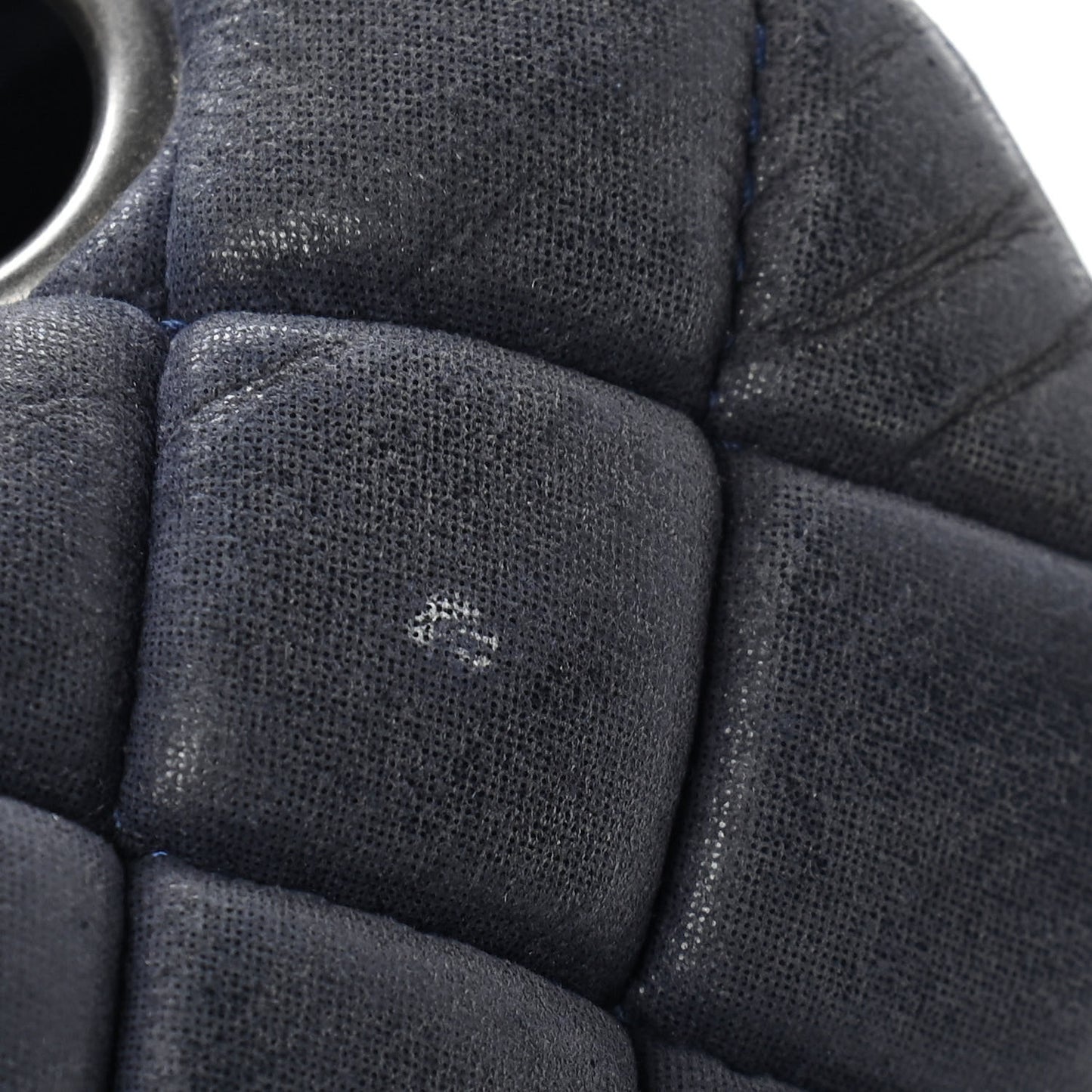 Iridescent Calfskin Quilted Large New Bubble Flap Navy
