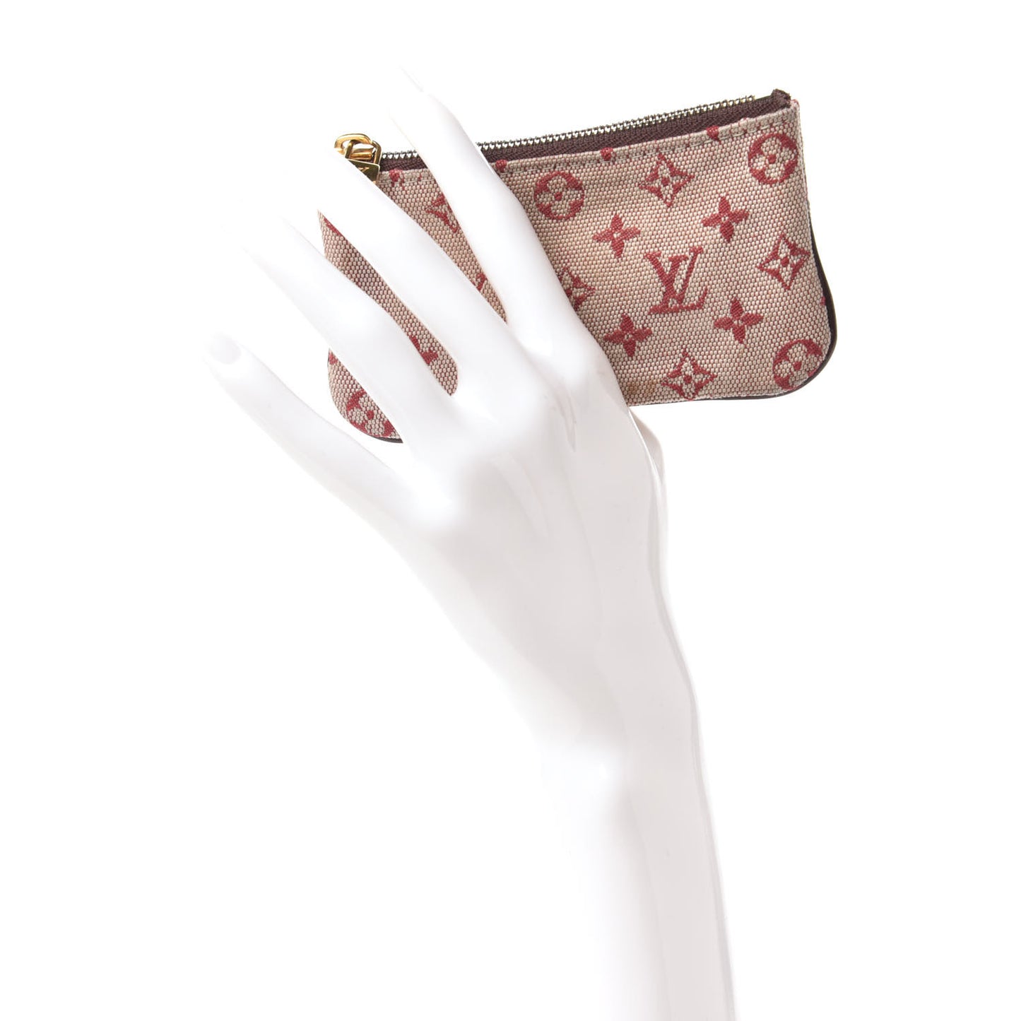 Mini Monogram Key Pouch Cherry