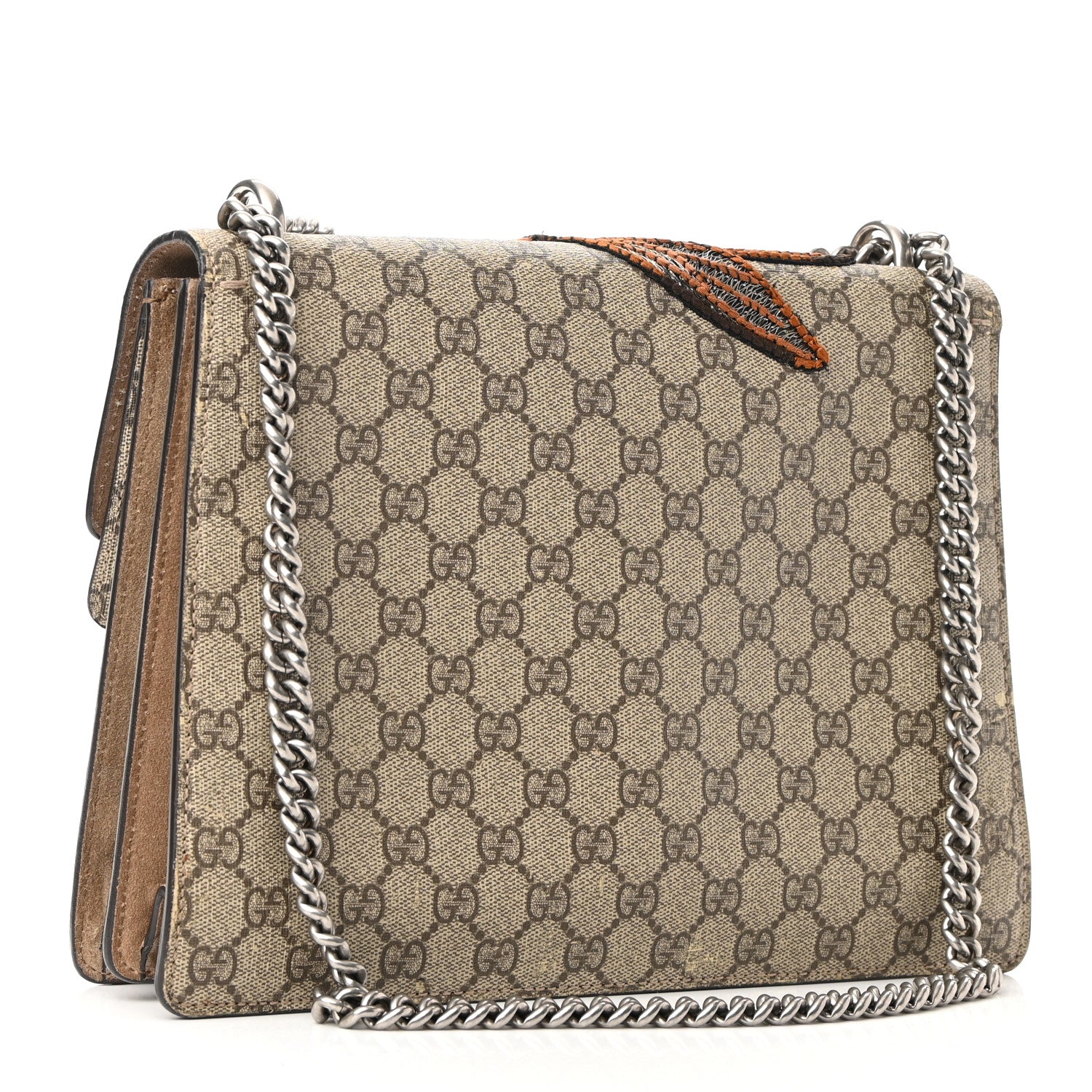 Gucci GG Supreme Monogram Bee Embroidered Medium Dionysus Shoulder Bag Taupe 3 of 14