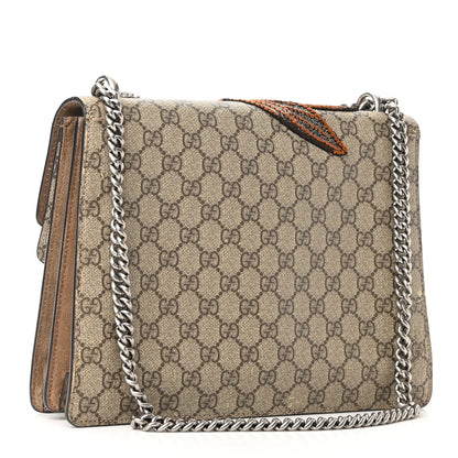 Gucci GG Supreme Monogram Bee Embroidered Medium Dionysus Shoulder Bag Taupe 3 of 14