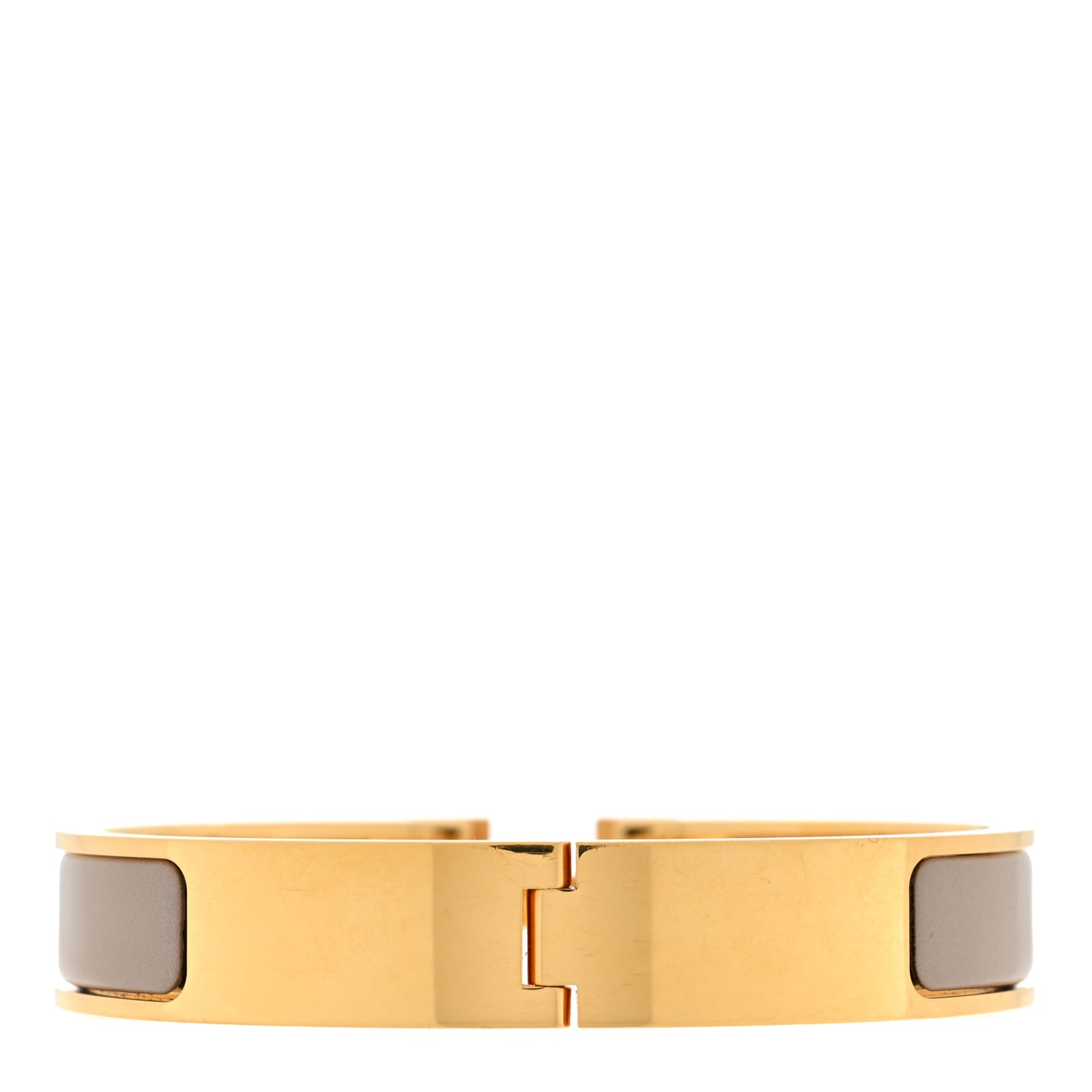 Enamel Narrow Clic Clac H Bracelet GM Marron Glace