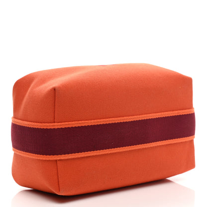 Hermes Canvas Small Bride-A-Brac Pouch Orange Burgundy 4 of 8