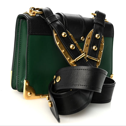 Prada City Calf Saffiano Cahier Bag Biliardo Black 3 of 9