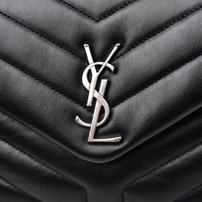 Saint Laurent Calfskin Y Quilted Monogram Small Loulou Chain Satchel Black 7 of 9
