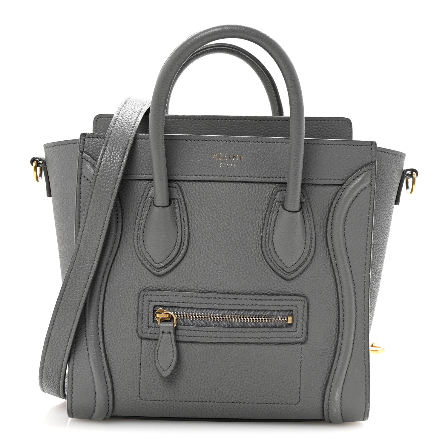 Celine Baby Drummed Calfskin Nano Luggage Kohl 1 of 10