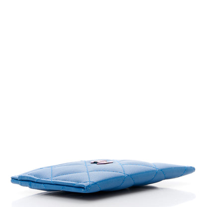 Chanel Lambskin Quilted Card Holder Blue Pink 4 of 12