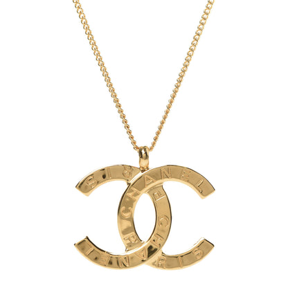 Chanel Metal CC Paris Button Necklace Gold 4 of 6