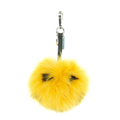 Fendi Fox Fur Smiley Bag Charm Yellow 1 of 4