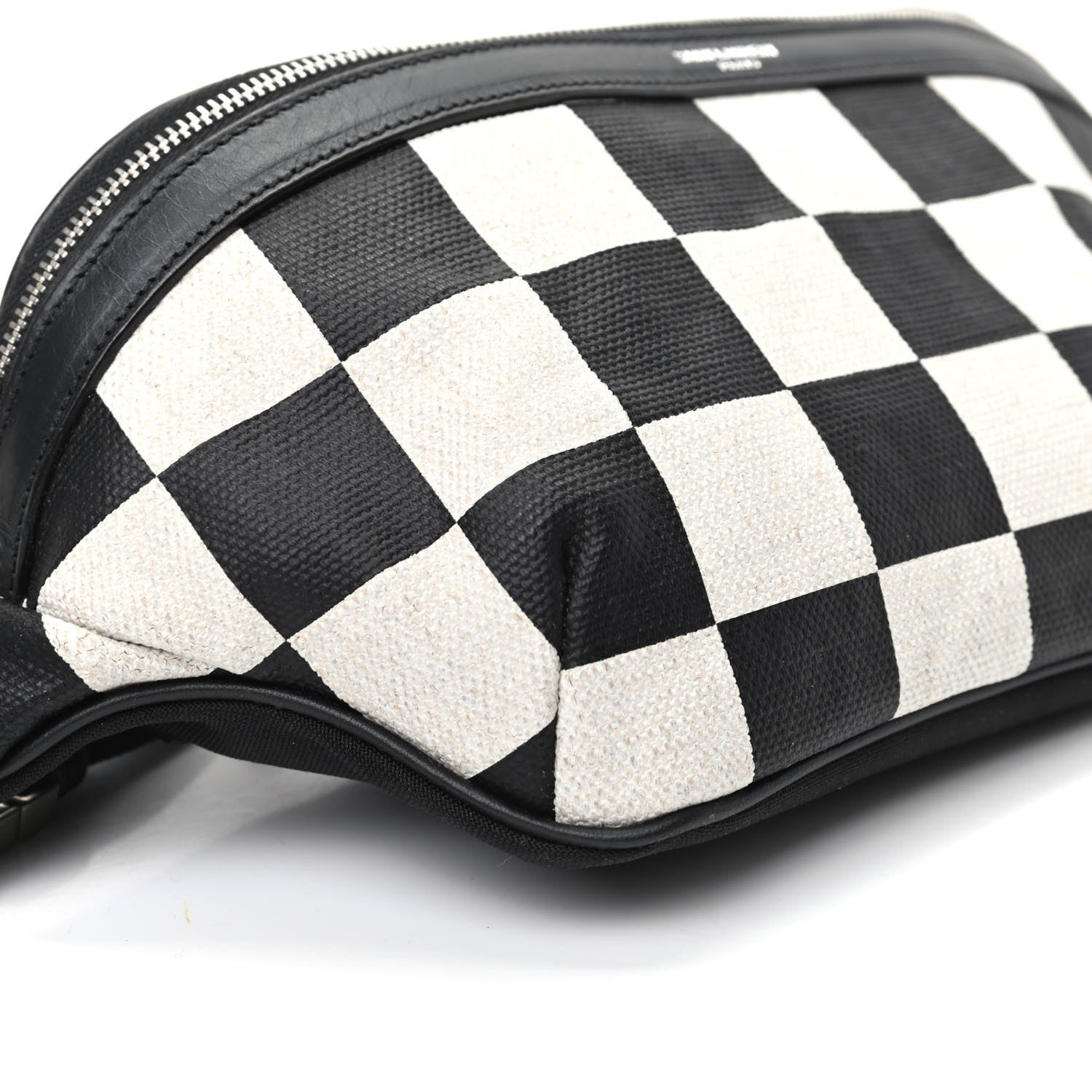 Saint Laurent Canvas Classic Belt Bag Black White 9 of 10